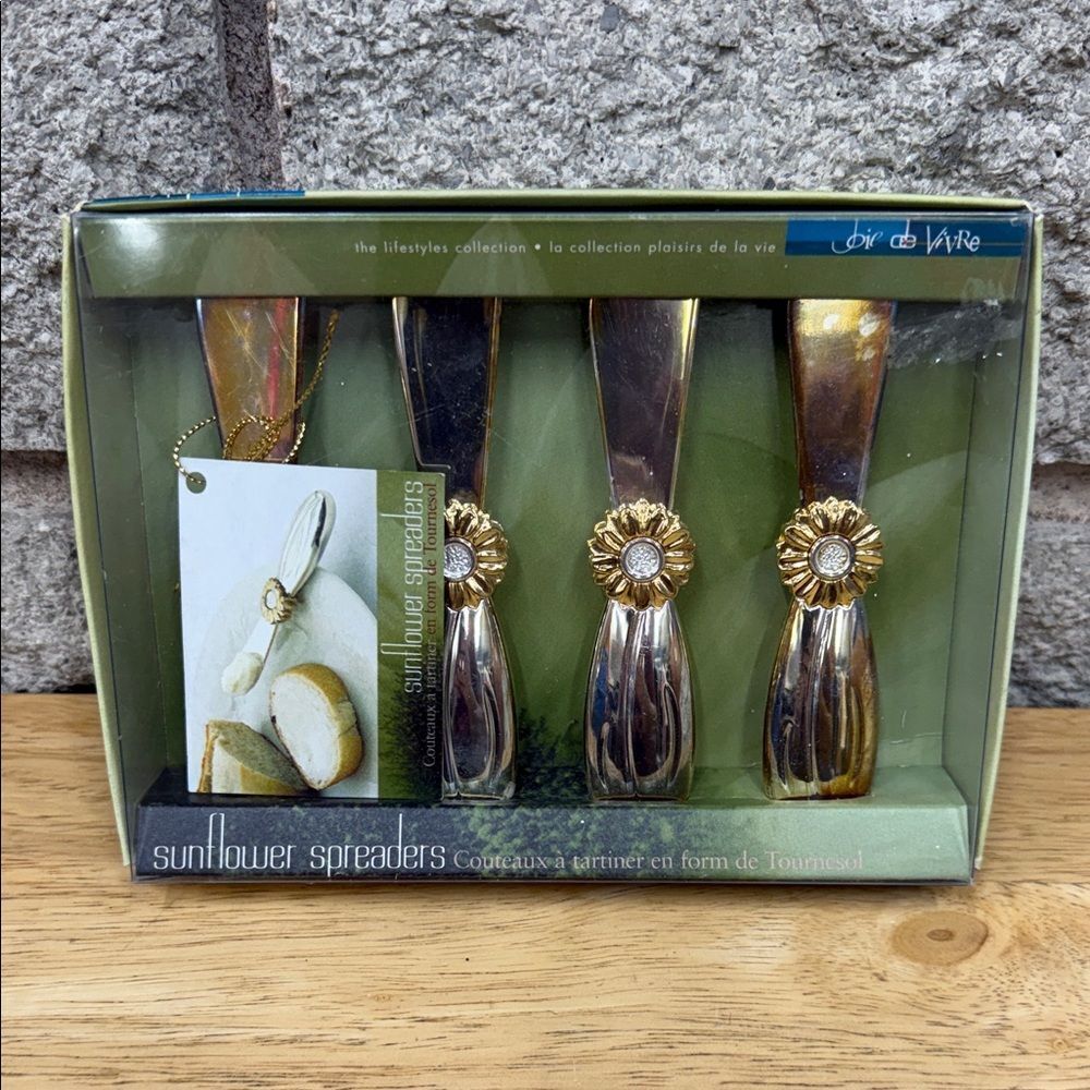 Sunflower Spreaders Set by Art de Vie — Gold & Silver Accent